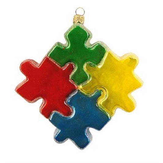 Pinnacle Peak Trading Jigsaw Puzzle Polish Glass Christmas Tree Ornament Toy Game Decoration Poland