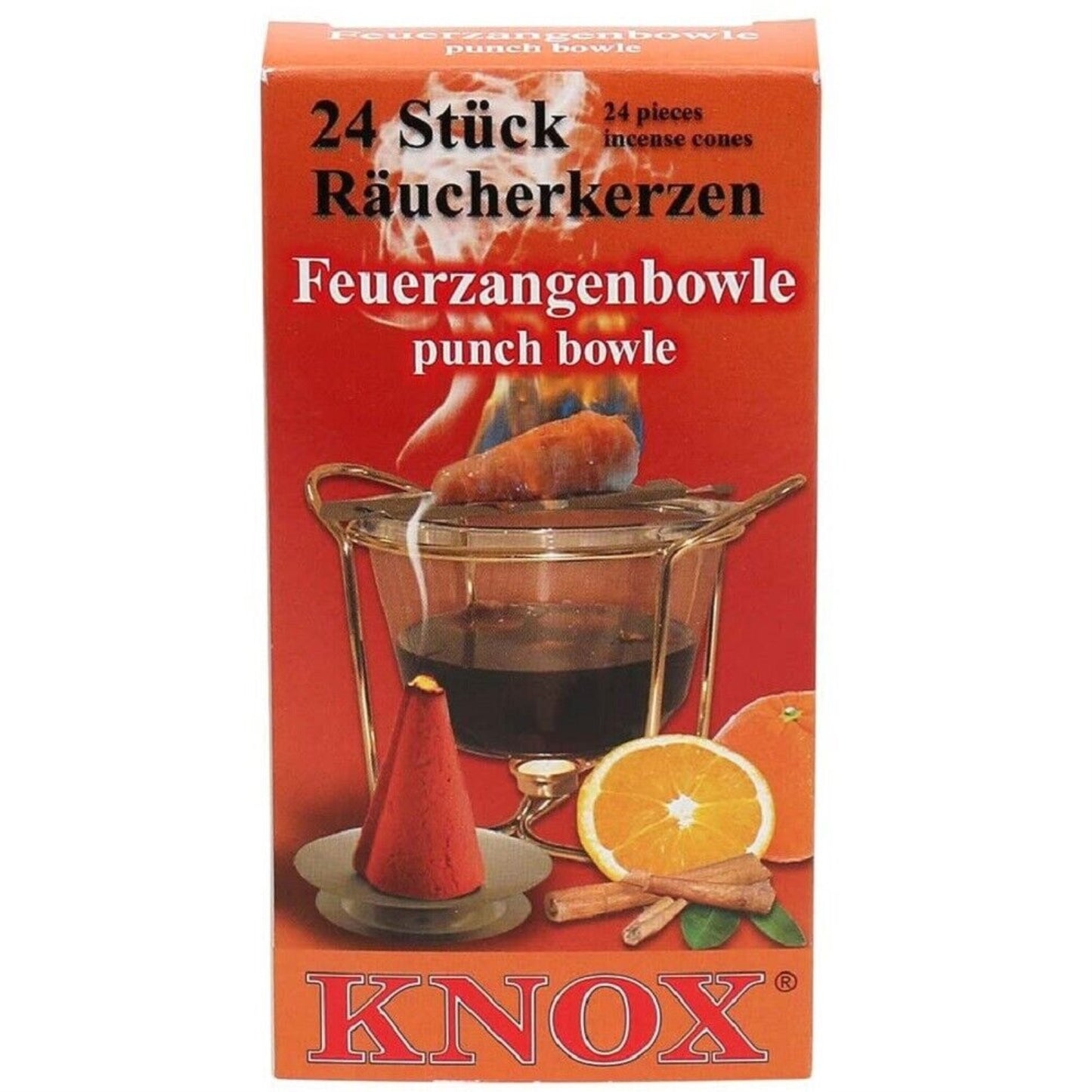 Knox Brandy Punch Scent German Incense Cones Made in Germany Christmas Smokers