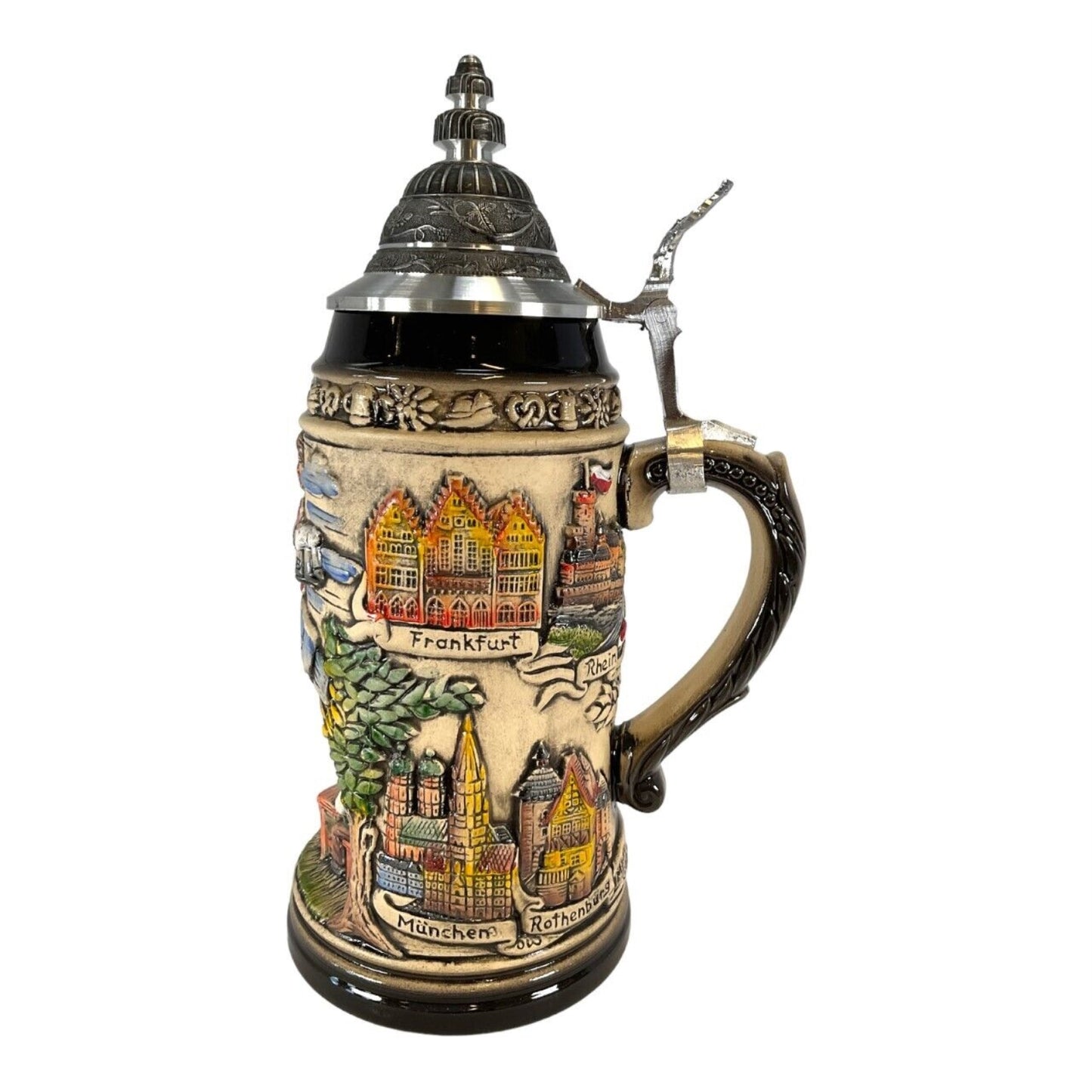 Deutschland Germany Biergarten Beer Garden LE Stoneware German Beer Stein 1 L