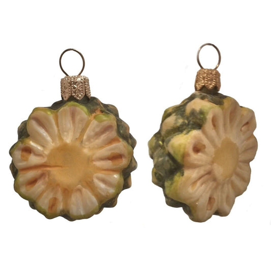 Pinnacle Peak Trading Slices of Pineapple Polish Mouth Blown Glass Christmas Ornament Set of 2