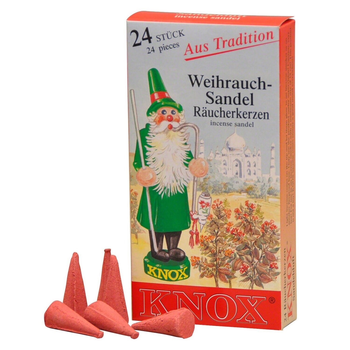 Knox Sandal Scent German Incense Cones Made in Germany for Christmas Smokers