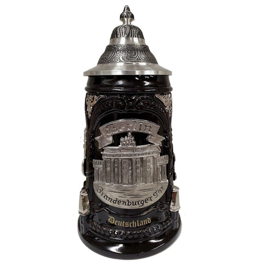 Berlin Brandenburg Gate Decal Black LE German Stoneware Beer Stein .5L Germany