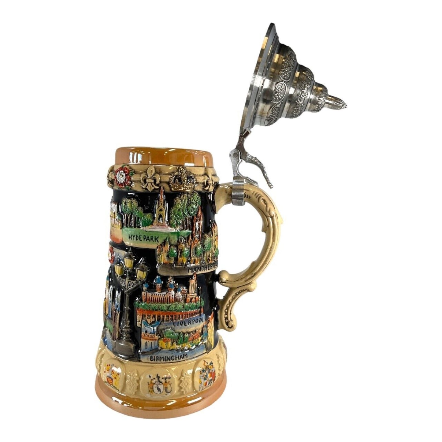 Pinnacle Peak Trading England Panorama Landmarks LE German Stoneware Beer Stein .75L Made in Germany by King Werks