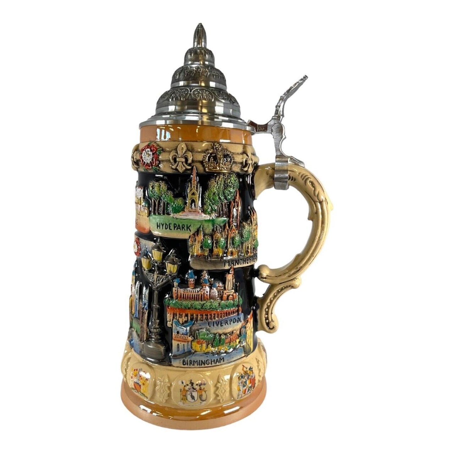 Pinnacle Peak Trading England Panorama Landmarks LE German Stoneware Beer Stein .75L Made in Germany by King Werks