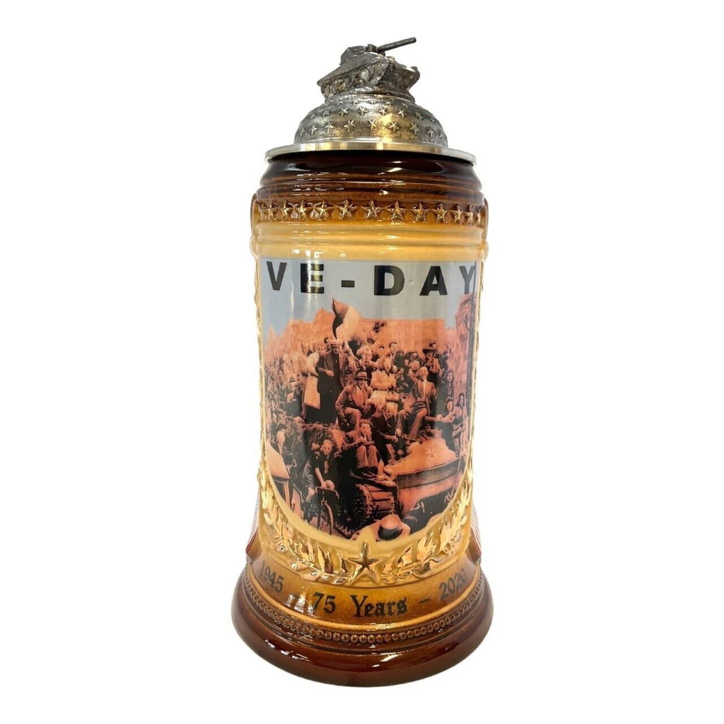 Pinnacle Peak Trading VE Day World War II 75th Anniversary LE German Stoneware Beer Stein .75L Germany by King Werks