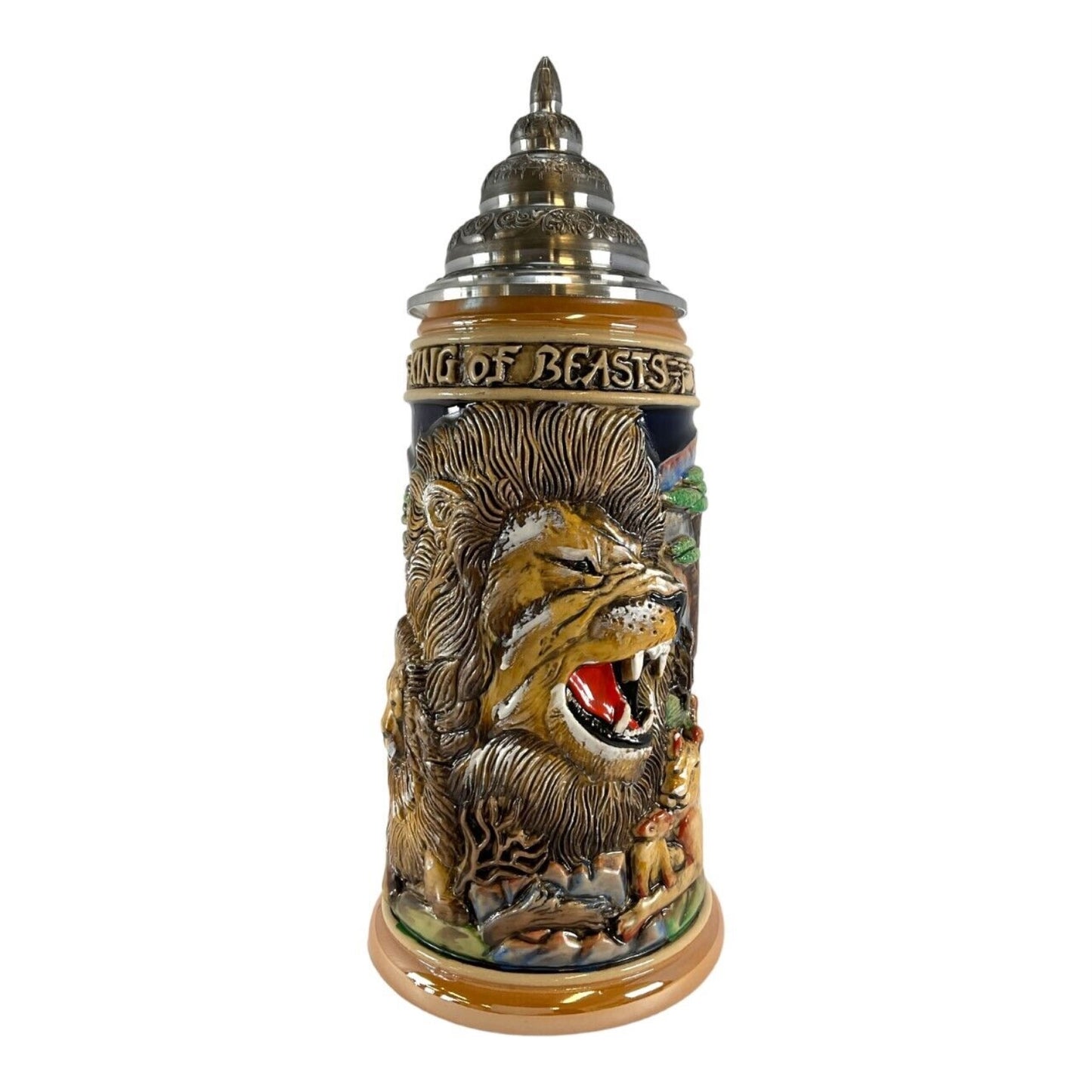 Pinnacle Peak Trading King of Beasts Lion Pride LE German Stoneware Beer Stein .75 L Made in Germany by King Werk