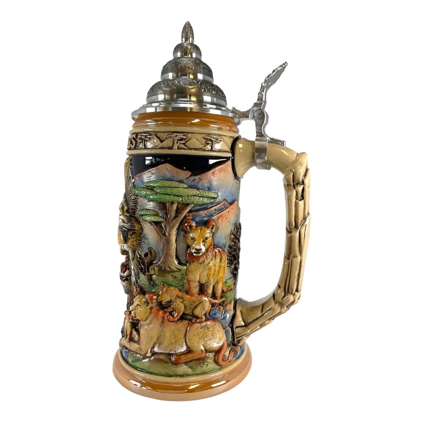 Pinnacle Peak Trading King of Beasts Lion Pride LE German Stoneware Beer Stein .75 L Made in Germany by King Werk