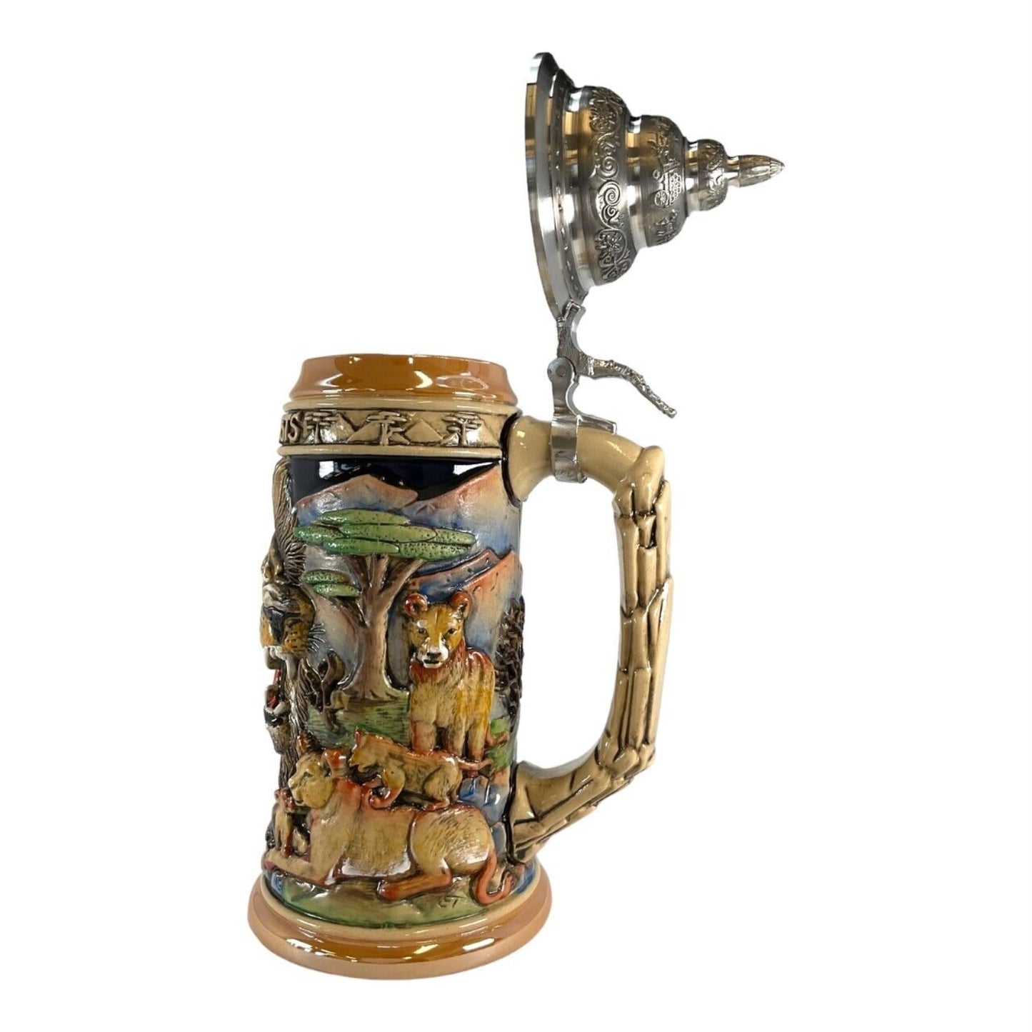 Pinnacle Peak Trading King of Beasts Lion Pride LE German Stoneware Beer Stein .75 L Made in Germany by King Werk