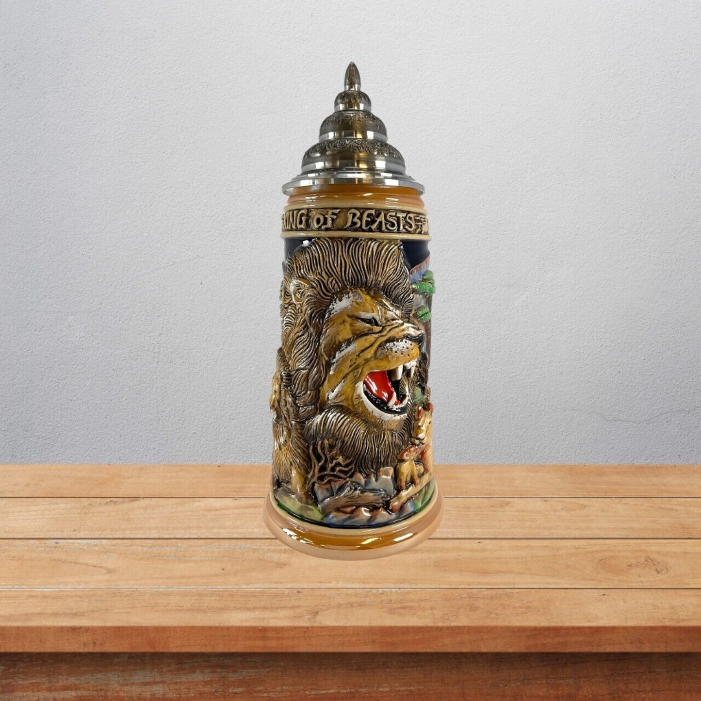 Pinnacle Peak Trading King of Beasts Lion Pride LE German Stoneware Beer Stein .75 L Made in Germany by King Werk