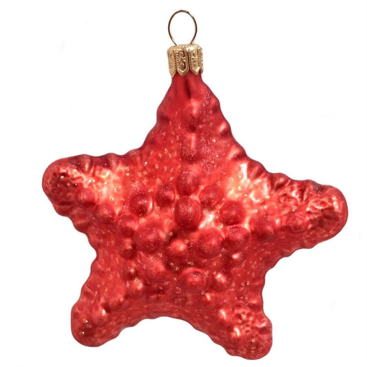 Pinnacle Peak Trading Starfish Polish Mouth Blown Glass Christmas Ornament