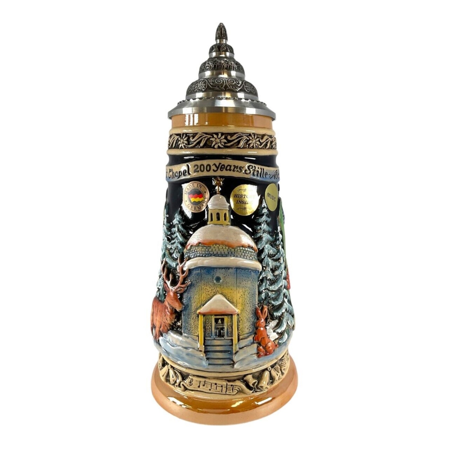 Pinnacle Peak Trading Silent Night Chapel Musical LE German Stoneware Christmas Beer Stein .5 L by King Werk