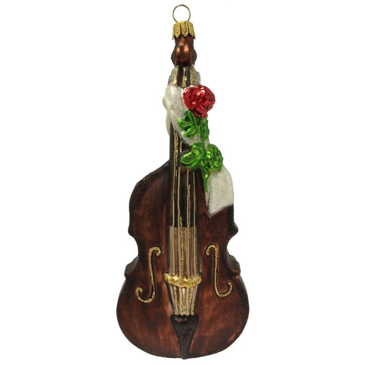 Pinnacle Peak Trading Double Bass Instrument with Rose Polish Glass Christmas Tree Ornament Orchestra