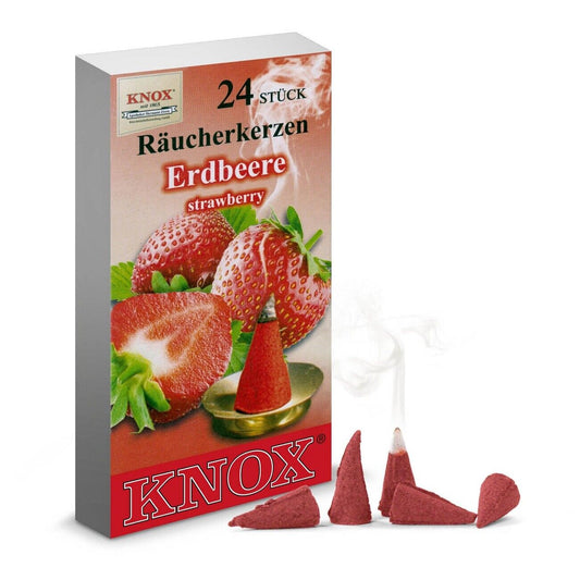 Knox Strawberry Scent German Incense Cones Made in Germany Pack of 24 Cones