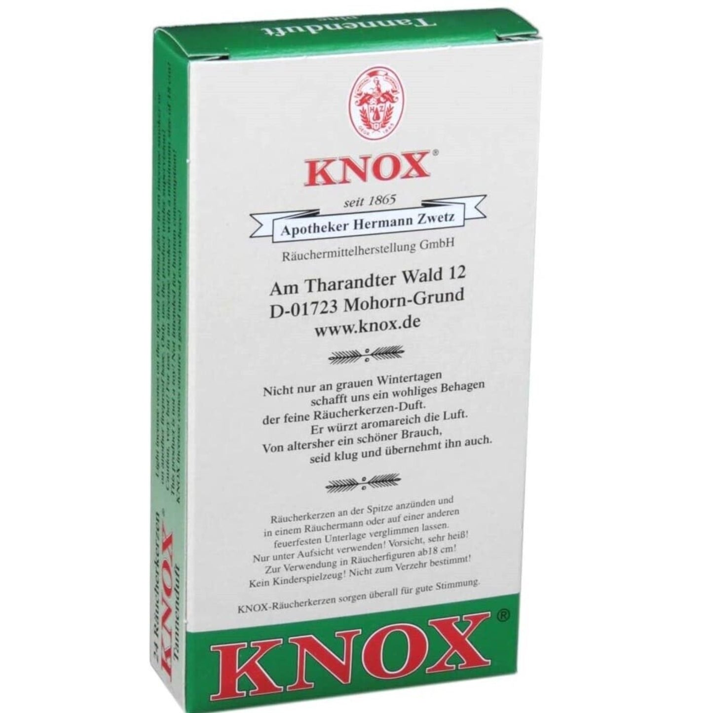 Knox Pine Scent German Incense Cones Made in Germany for German Smokers