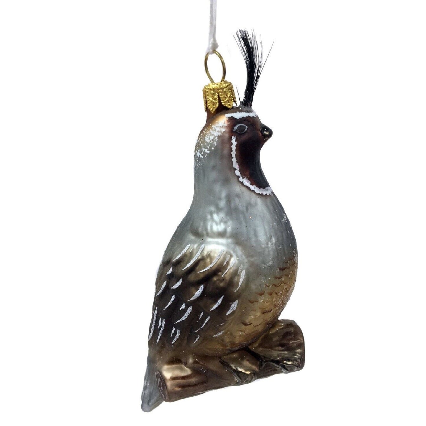 Quail Bird Polish Glass Christmas Tree Ornament Wildlife Animal Decoration