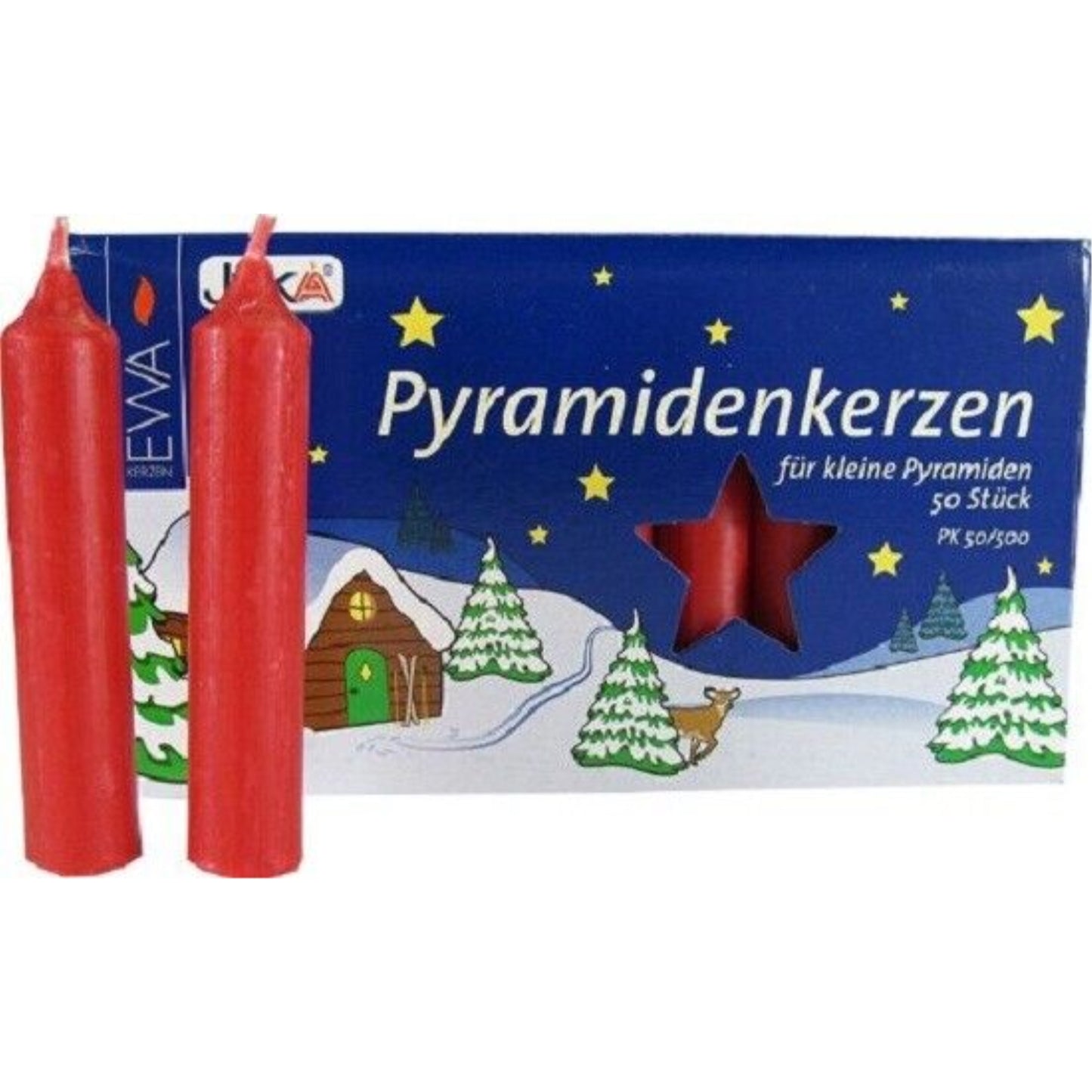 50 Red 14mm diameter German Christmas Pyramid Candles Made in Germany