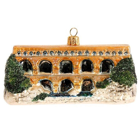 Pinnacle Peak Trading Roman Aqueducts Polish Glass Christmas Tree Ornament Ancient Rome Italy Travel