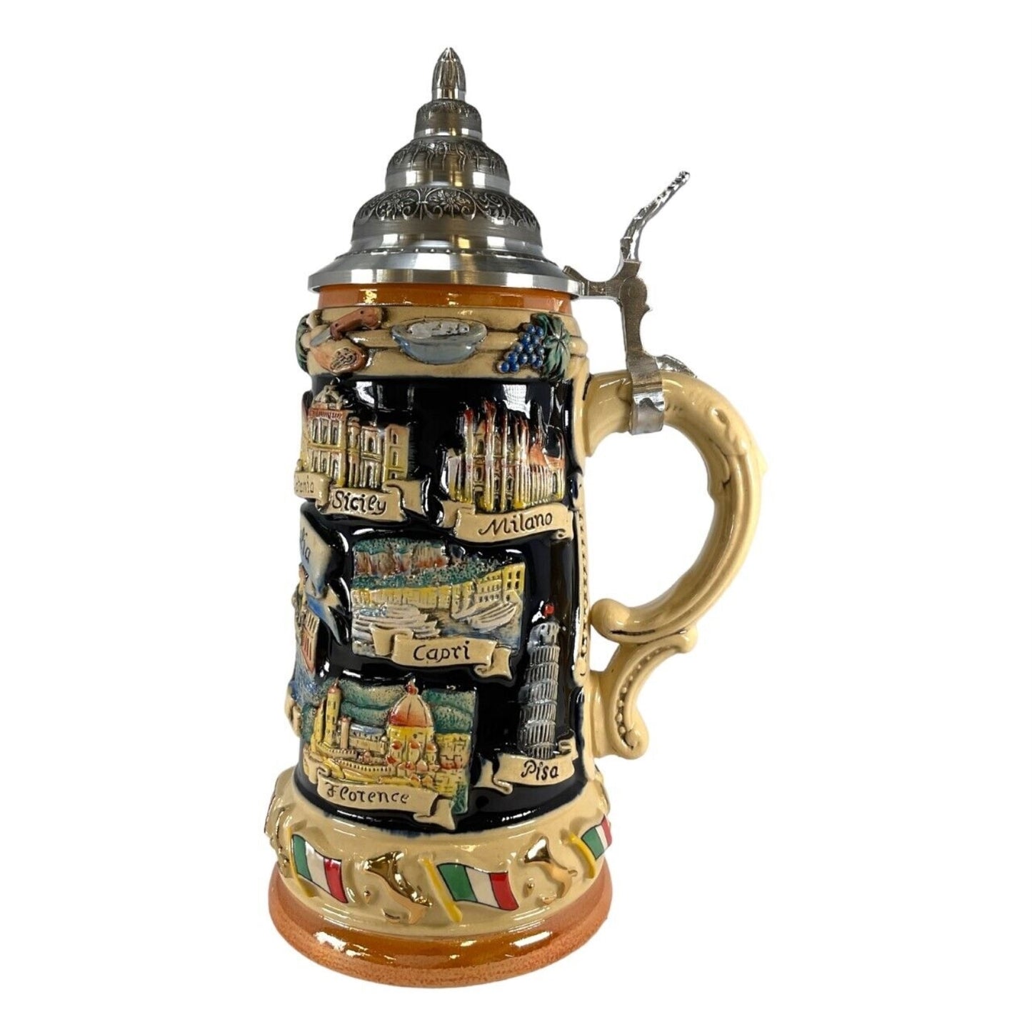 Pinnacle Peak Trading Italy Italia Panorama Relief LE German Stoneware Beer Stein .75 L Made Germany by King Werks