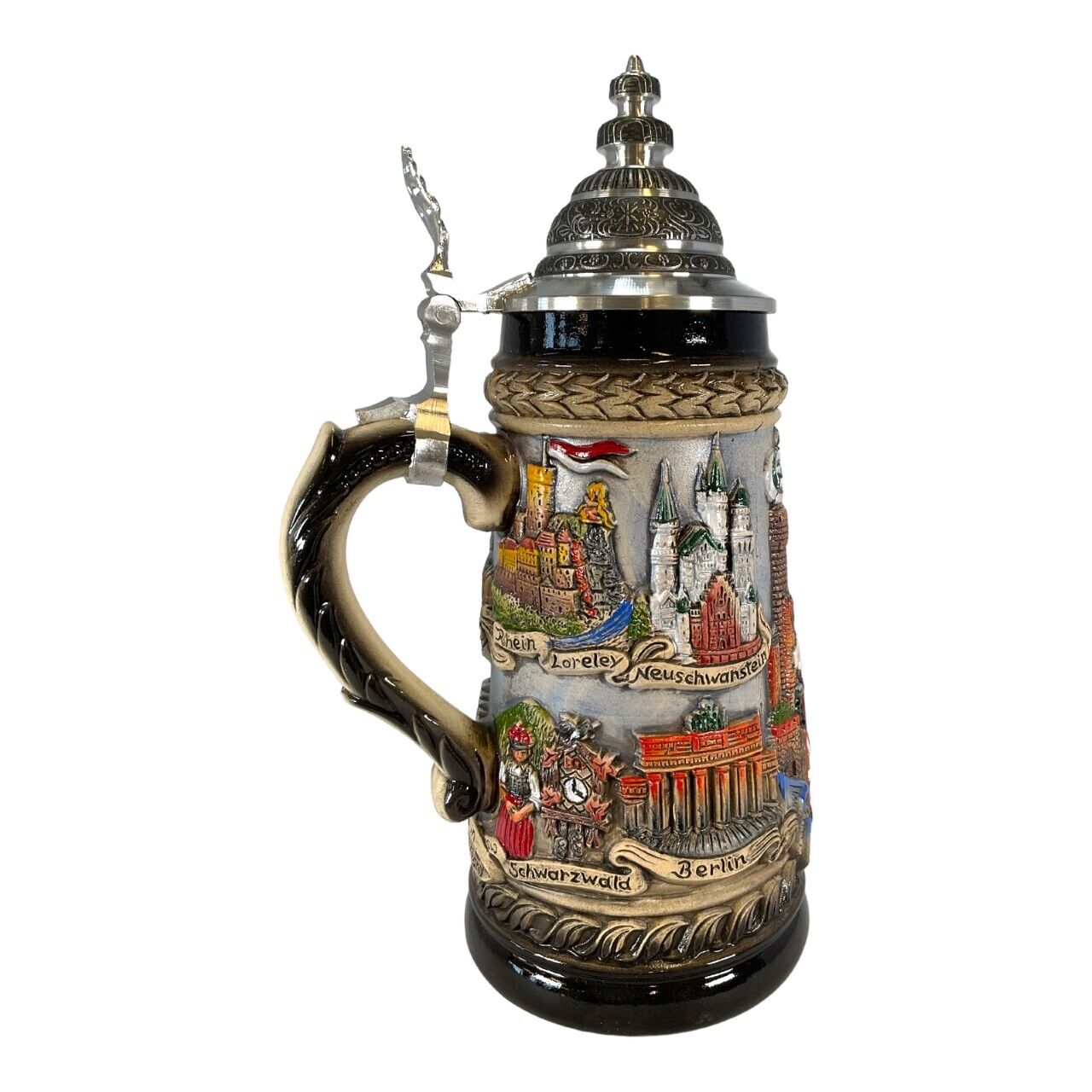 Deutschland Germany City Panorama Painted LE German Stoneware Beer Stein .5 L