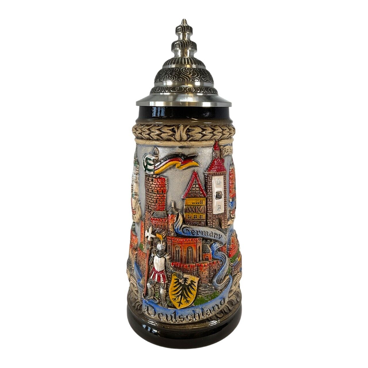 Deutschland Germany City Panorama Painted LE German Stoneware Beer Stein .5 L