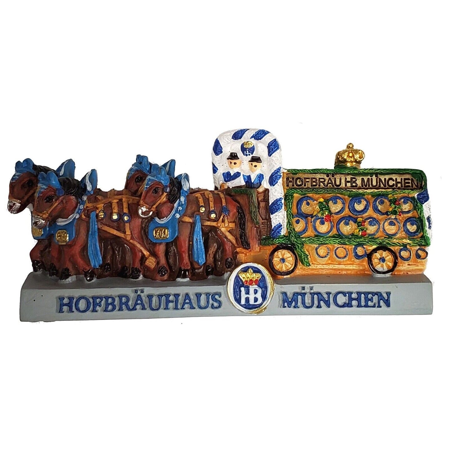 Hofbrauhaus Munchen Horses Pulling Beer Wagon Magnet Munich Germany Souvenir