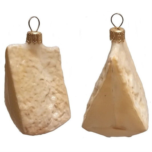 Pinnacle Peak Trading Slice of Parmesan Cheese Polish Glass Christmas Ornament Set of 2 Decoration
