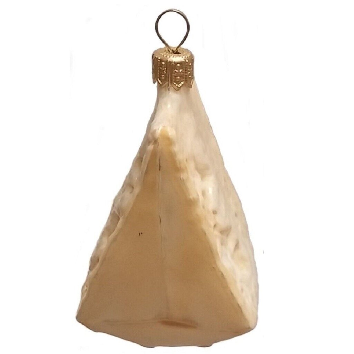 Pinnacle Peak Trading Slice of Parmesan Cheese Polish Glass Christmas Ornament Set of 2 Decoration