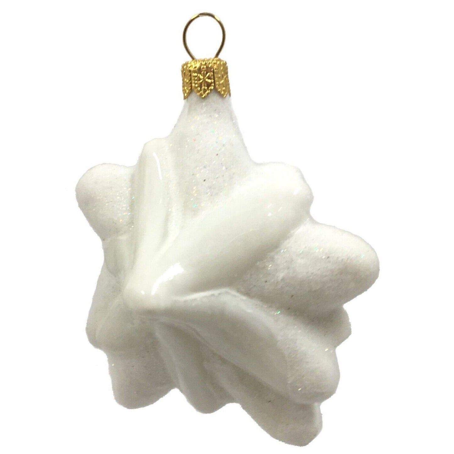 Edelweiss Flower Polish Glass Christmas Tree Ornament Decoration Made in Poland