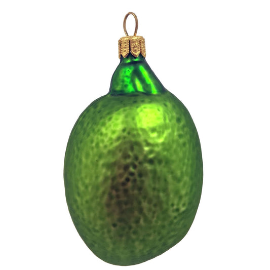 Pinnacle Peak Trading Green Lime Citrus Fruit Polish Glass Christmas Ornament Food Made in Poland