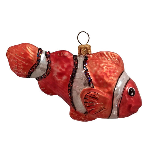 Pinnacle Peak Trading Clownfish Polish Mouth Blown Glass Christmas Ornament Decoration