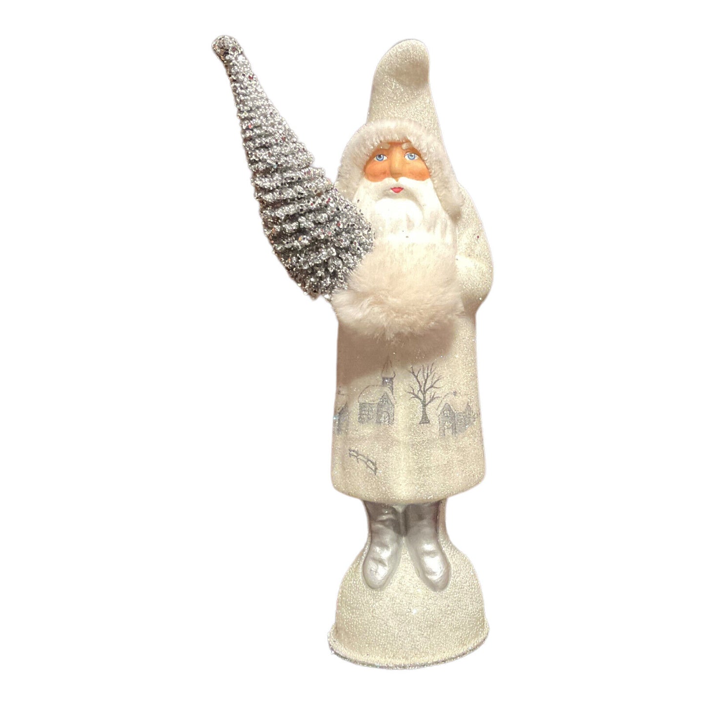 Ino Schaller Brisk Winter Day Santa German Christmas Paper Mache Candy Container