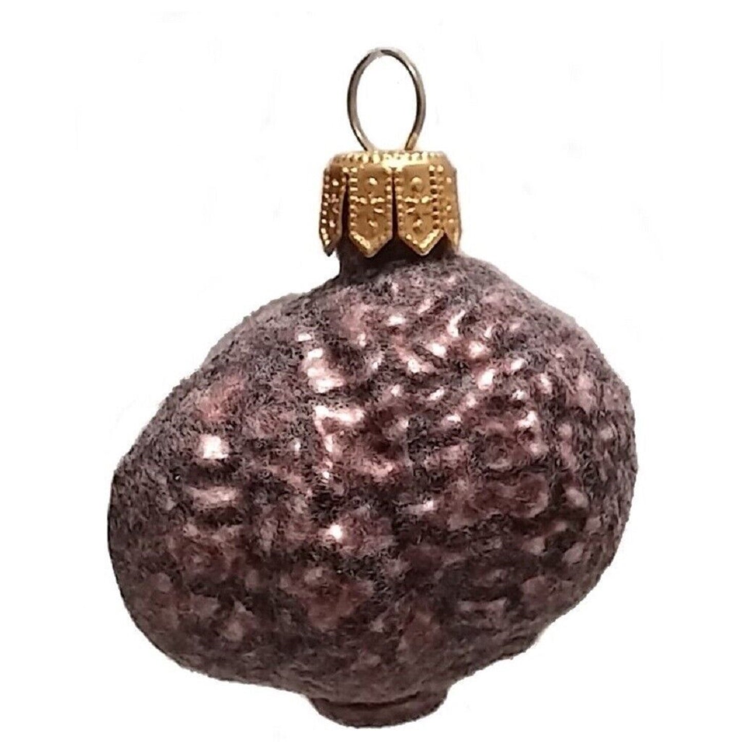 Pinnacle Peak Trading Fuzzy Black Truffle Polish Glass Christmas Ornament Set of 2 Holiday Decorations