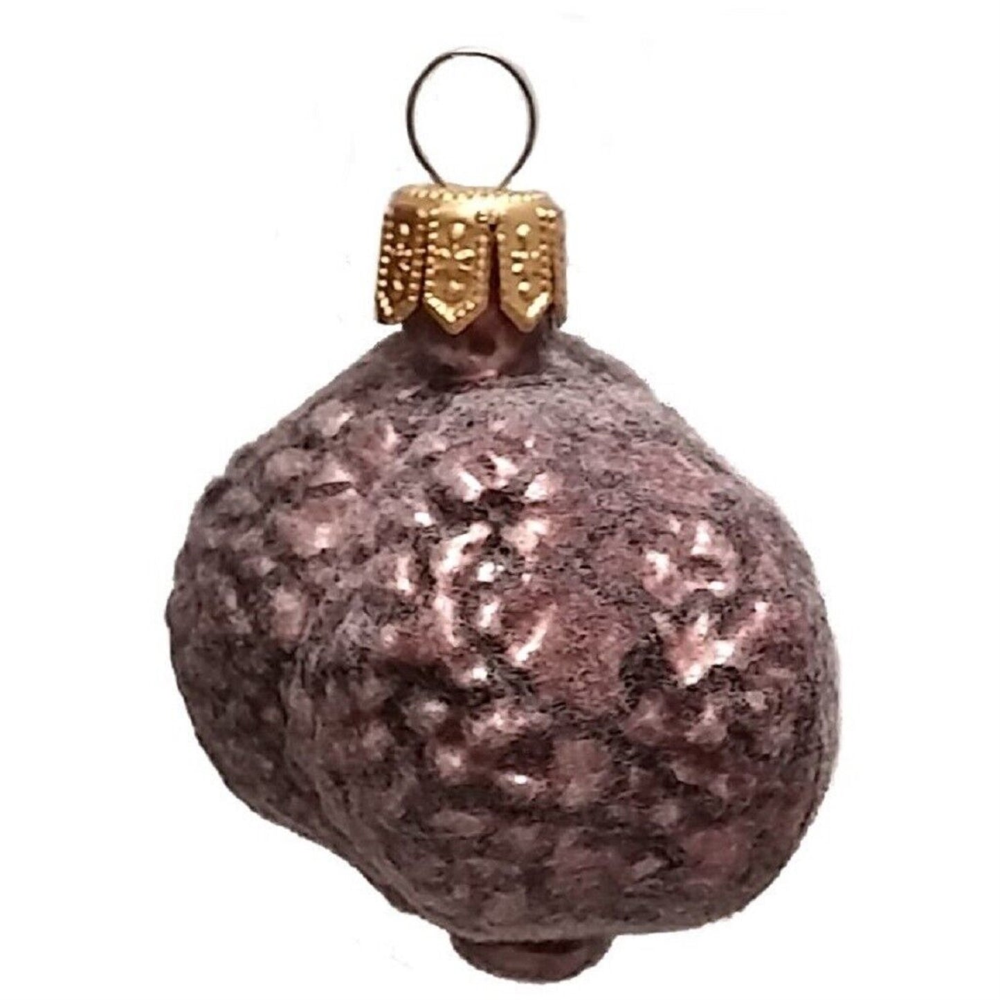 Pinnacle Peak Trading Fuzzy Black Truffle Polish Glass Christmas Ornament Set of 2 Holiday Decorations