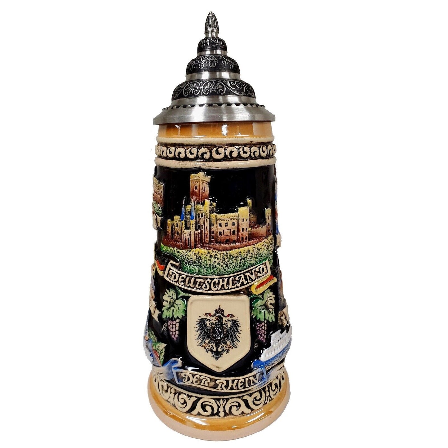 Pinnacle Peak Trading Rhine River City Panorama LE German Stoneware Beer Stein .5 L Made in Germany by King Werk