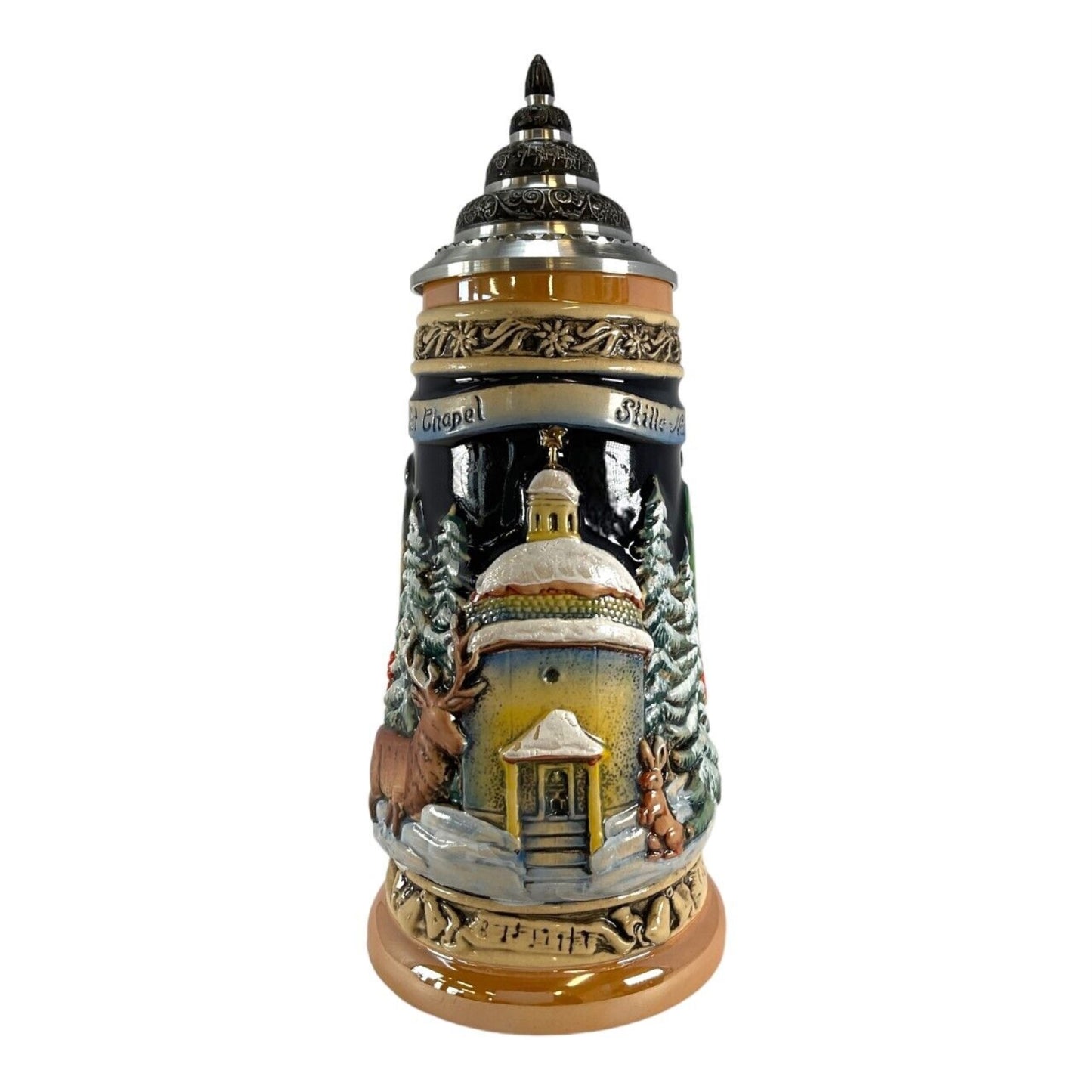 Pinnacle Peak Trading Silent Night Chapel LE German Stoneware Christmas Beer Stein .5 L Made Germany by King Werks