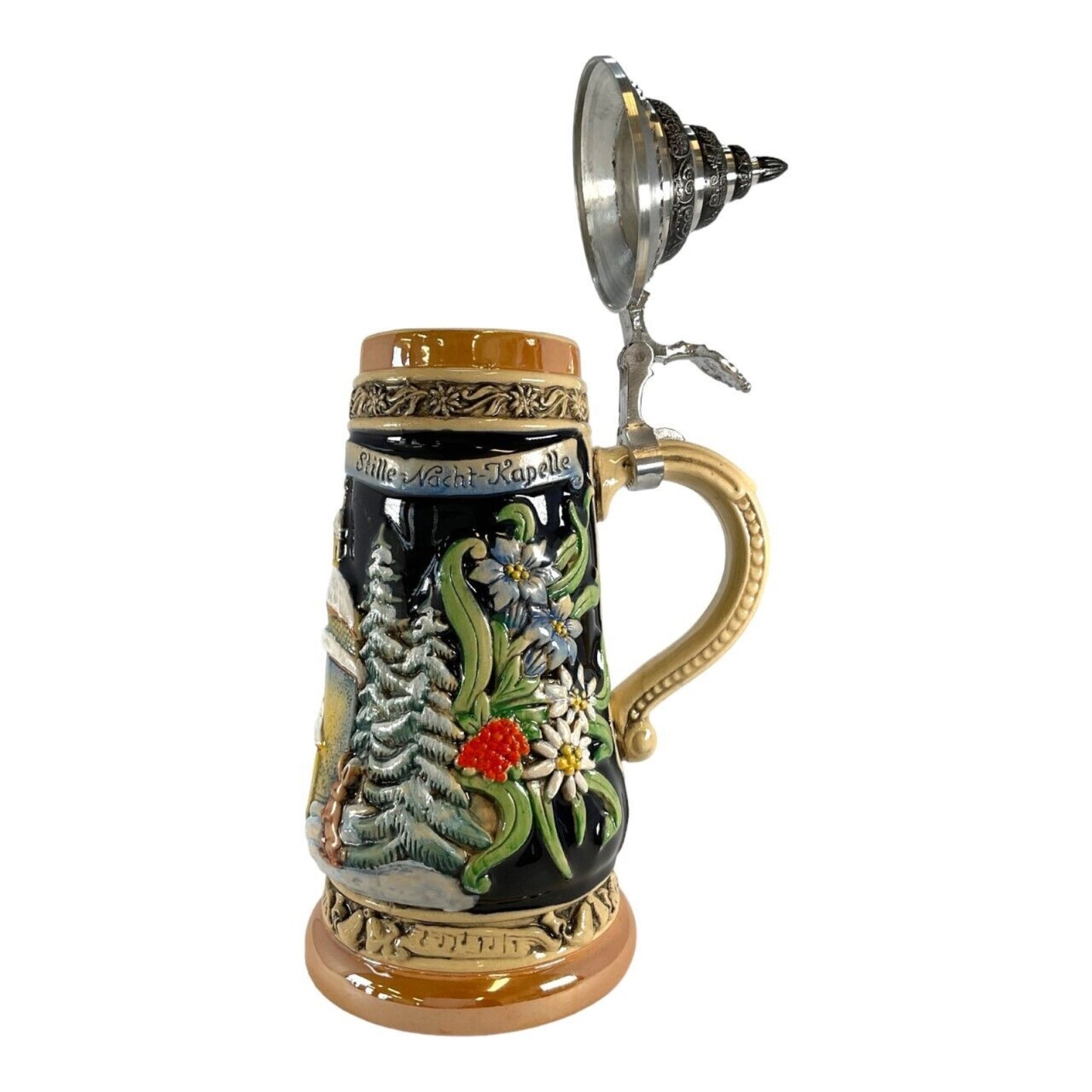 Pinnacle Peak Trading Silent Night Chapel LE German Stoneware Christmas Beer Stein .5 L Made Germany by King Werks