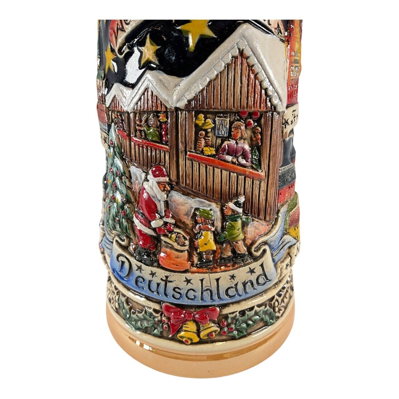 Panoramic Christmas Market German Beer Stein .75L Mug Made in Germany New