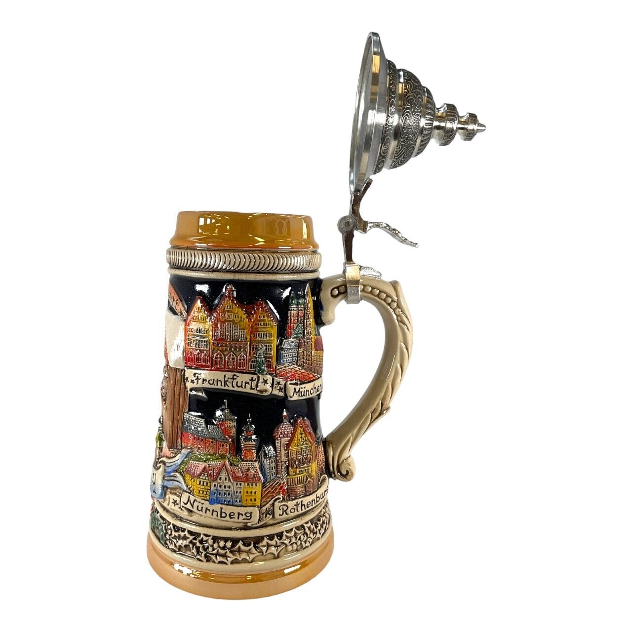 Panoramic Christmas Market German Beer Stein .75L Mug Made in Germany New