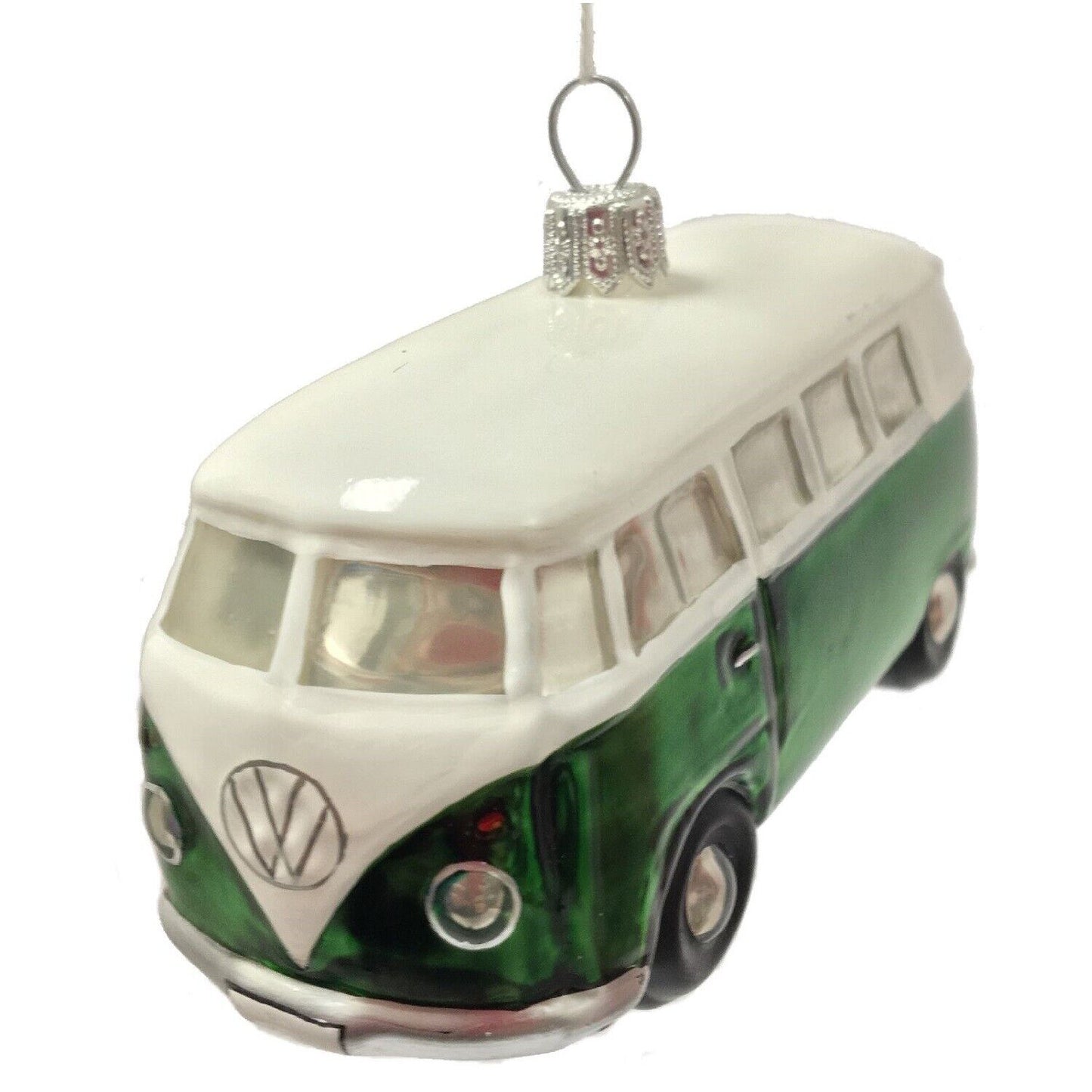 Volkswagen Bus Car Polish Glass Christmas Ornament VW Automobile Decoration