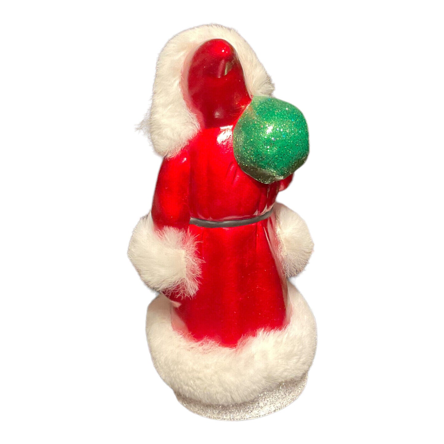 Pinnacle Peak Trading Company Ino Schaller Red Santa with White Fur Coat German Paper Mache Candy Container