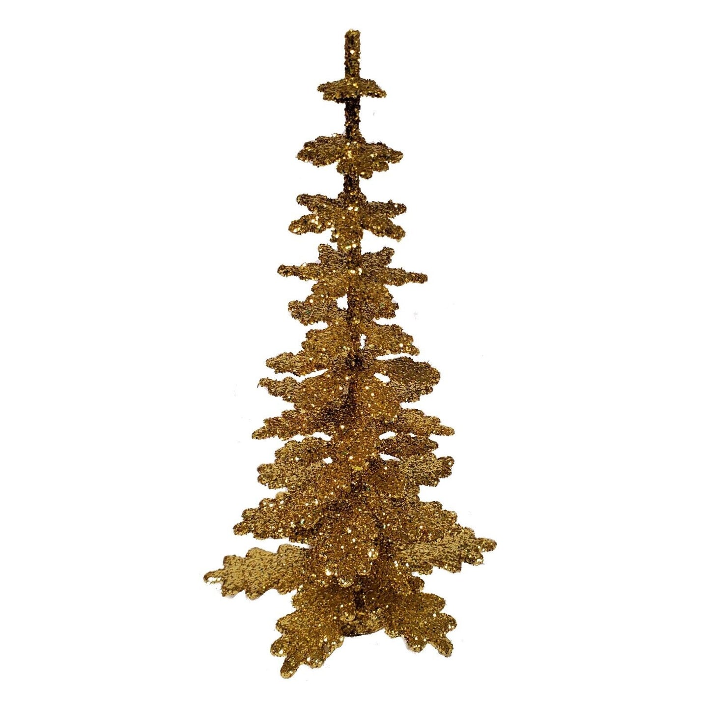 Ino Schaller Gold Glitter Small Spruce Tree German Christmas Paper Mache