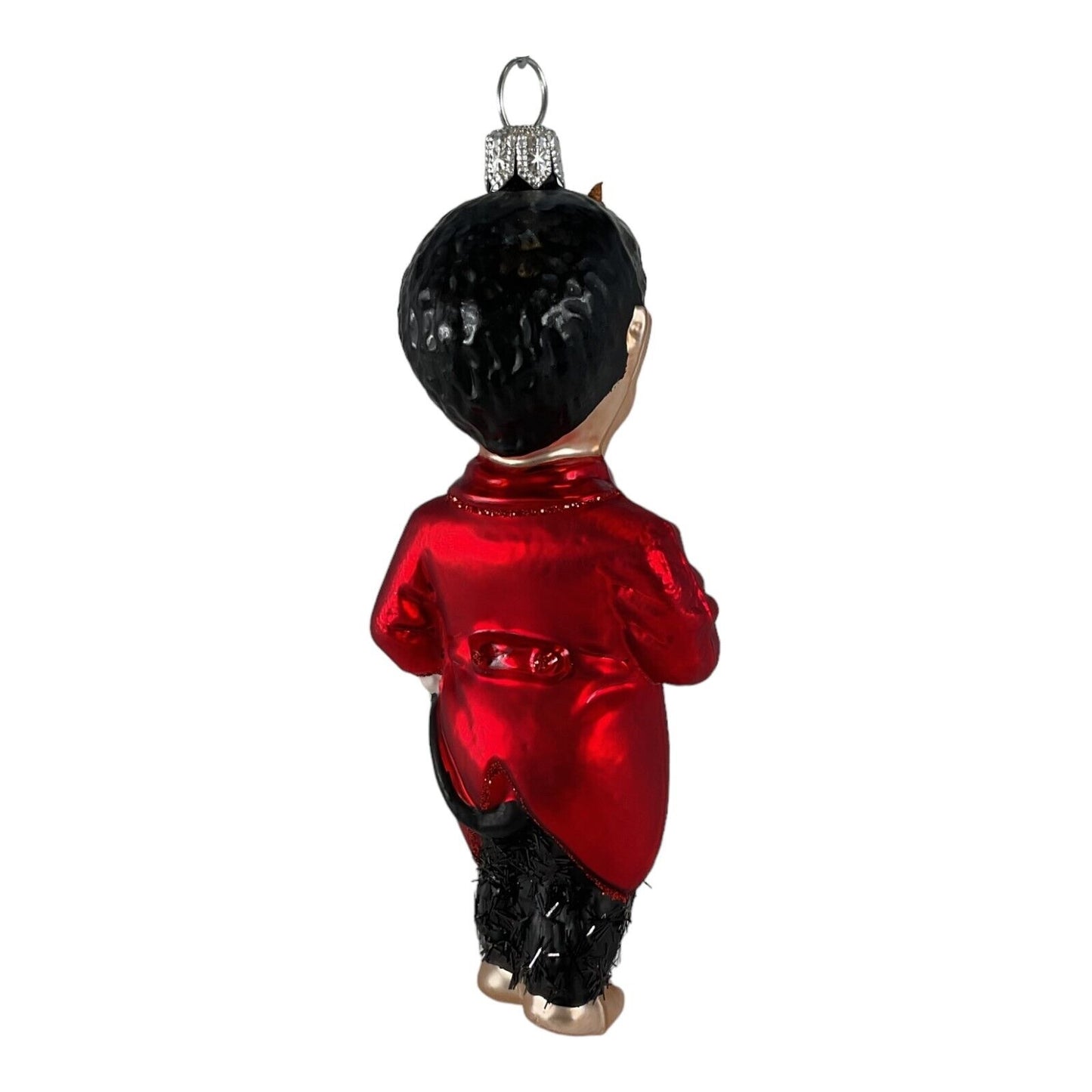 Young Krampus in Red Tuxedo Polish Glass Christmas Tree Ornament Made in Poland