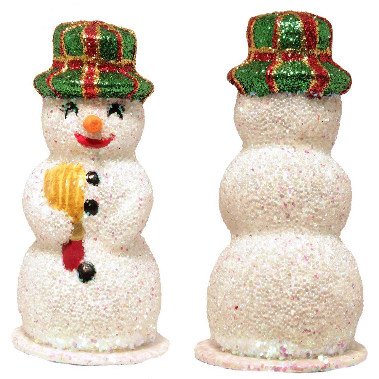 Ino Schaller Striped Hat Snowman German Christmas Paper Mache Candy Container