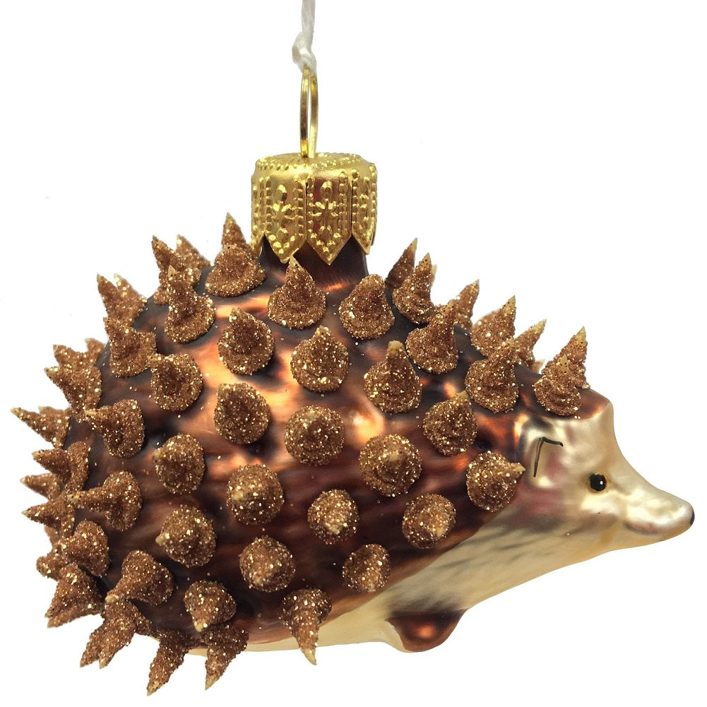 Spikey Prickly Hedgehog Polish Glass Christmas Tree Ornament Animal Decoration