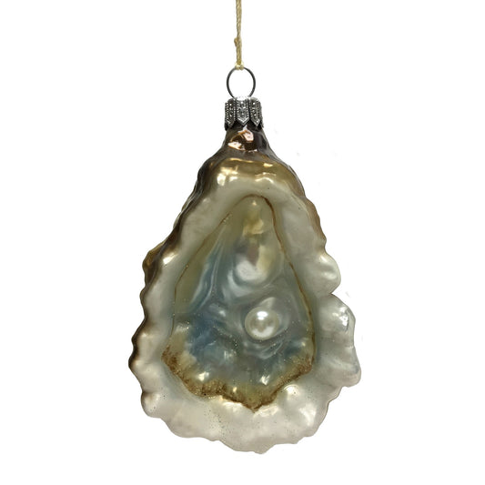 Pinnacle Peak Trading Oyster with Pearl Polish Glass Christmas Tree Ornament Food Decoration Poland