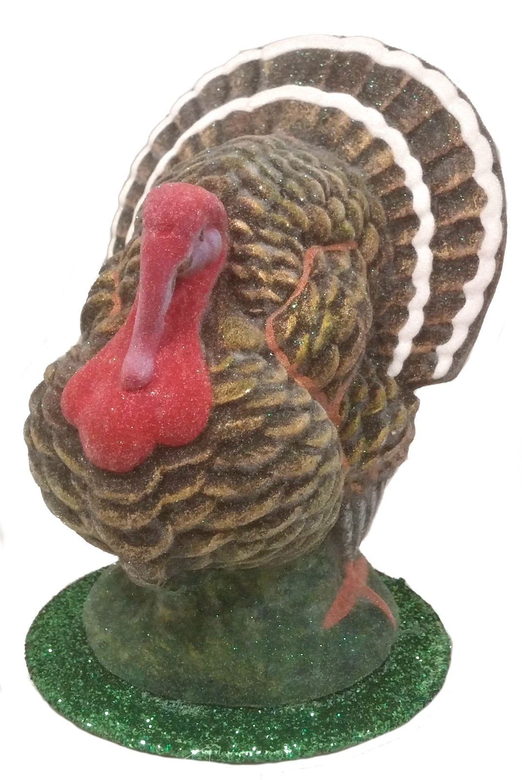 Ino Schaller Glitter Frosted Turkey German Paper Mache Candy Container