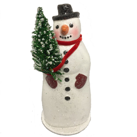 Ino Schaller Mr. Chipper the Snowman German Paper Mache Candy Container