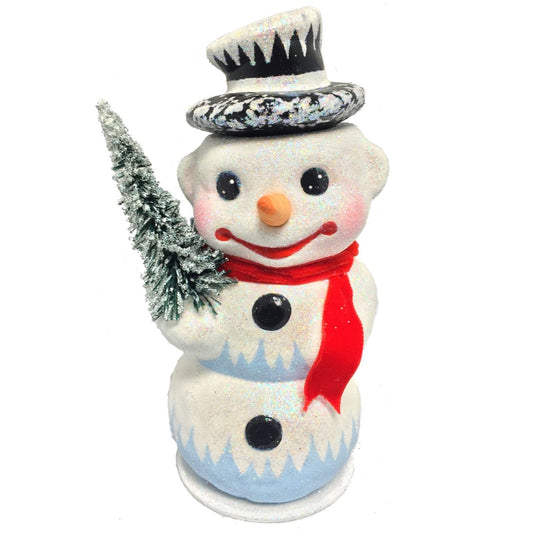 Ino Schaller Jolly Happy Soul Snowman German Paper Mache Candy Container