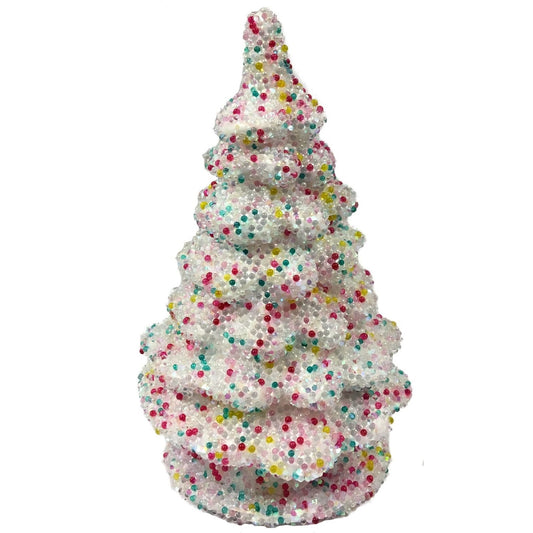 Ino Schaller Small Sugarbead Christmas Tree German Paper Mache Candy Container