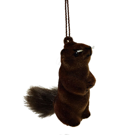 Ino Schaller Flocked Beaver German Christmas Tree Ornament Animal Decoration